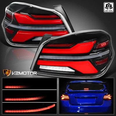 Jet Black Fits 2015-2021 Subaru WRX STI LED Tail Lights Sequential Signal Lamps Foto 1 de 4