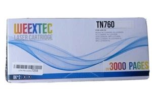 Weextec TN-760 Ersatz-Tonerkassette - schwarz, 2er-Pack - Bild 1 von 2