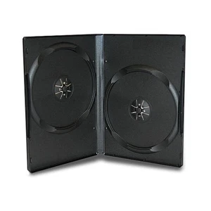 50 Estándar 14mm Doble 2 CD DVD Disco Negro Estuche Película Video Caja - Imagen 1 de 1