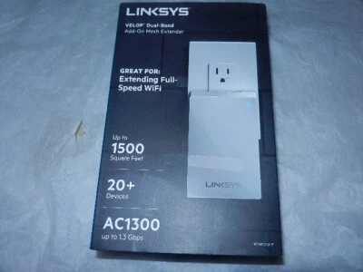 New no warranty Linksys Velop dual-band addon Mesh WiFi Extender ac1300 WHW0101P - Image 1 of 4