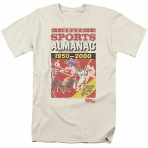 Back to the Future Sports Almanac T Shirt Mens Licensed Retro Movie Tee Cream - Picture 1 of 2