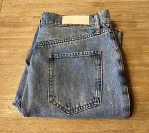 SCANLAN & THEODORE BNWT High Rise Blue Denim Jeans Size 29 AU 10 Raw Hem Tapered - Picture 1 of 19