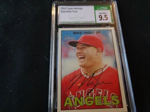 2016 Topps Heritage # 500 Mike Trout CSG 9.5 Gem Mint - Picture 1 of 2