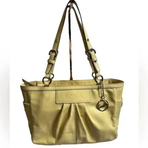Coach EUC Canary Yellow Patent Leather East West Gallery Shoulder Bag - Picture 1 of 16