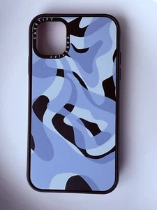 Casetify Retro Swirls In Blue w/ Black Background - iPhone 11 - Picture 1 of 3