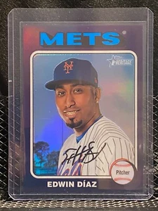 Edwin Diaz 2024 Topps Heritage High # Chrome Purple Refractor #257 Mets - Picture 1 of 2