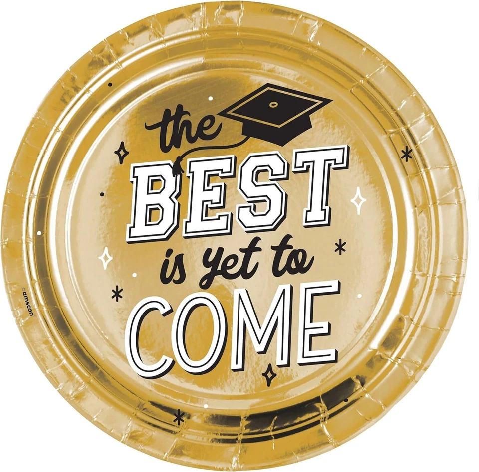 The Best Is Yet To Come School Graduation Party 10.5" Paper Banquet Plates - Image 1 of 1