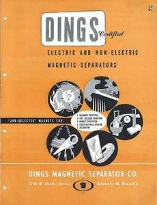 MRO Brochure - Dings - Magnetic Separators - Magnets - c1952 (MR51) - Picture 1 of 1