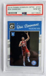 2016-17 Panini Donruss Optic Ben Simmons Rookie RC #151 PSA 10 Gem MT NBA Card  - Picture 1 of 2