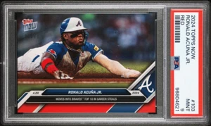 2024 Topps Now #103 Ronald Acuña Jr Red Parallel /10 PSA 9 - Picture 1 of 2