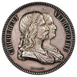 France - jeton Childebert et Ultrogothe - Hopitaux civils de Lyon - n.d - argent - Picture 1 of 3