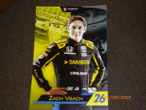 2019 ZACH VEACH #26 GAINBRIDGE NTT INDY CAR SERIES POSTCARD Cover