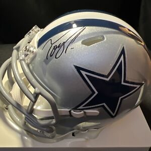 Tony Pollard Multi Signed Dallas Cowboys Mini Helmet Randall Cobb Rush & Conor