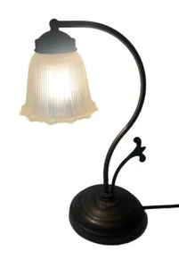 Schreibtischlampe Gänsehals Boudoir messingfarben Art Deco Jugendstil Tulpe Blume schön - Bild 1 von 7