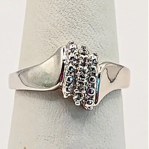 Womens Diamond Silver Plated Cluster Ring Size 7 Elegant Formal Estate 1 ct - Picture 1 of 8
