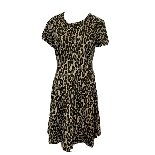 Abito donna Kate Spade taglia 8 ponte stampa animalier manica corta nuovo prezzo consigliato $295