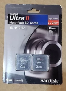 SanDisk Ultra II Multi-Pack SD Cards 2x 2GB High Speed SDSDH2-2048-AC11 *NEW - Picture 1 of 7