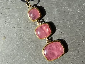 Pendant Gold 18ct And Gold Fine 24ct, 3 Rhodochrosites - Picture 1 of 19
