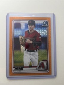 Corbin Carroll 2020 Bowman Chrome Prospects Orange MOJO Refractor 15/25