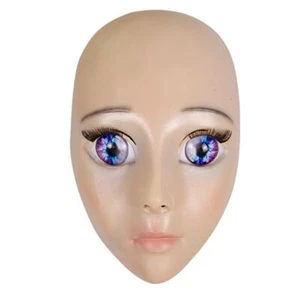 Halloween Masquerade Latex Fancy Blue Eyes Face Mask Creepy Party Cosplay Props - Picture 1 of 6