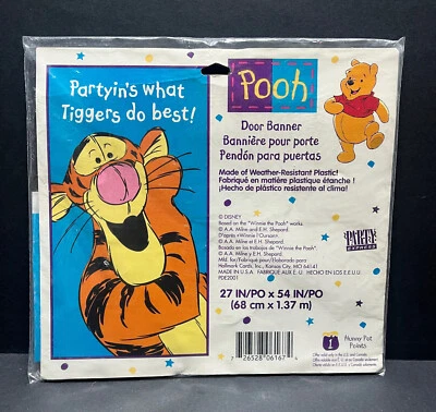 Banner de puerta vintage de 27" de Disney Winnie The Pooh TIGGER Partyin's What We Do Best Foto 1 de 2