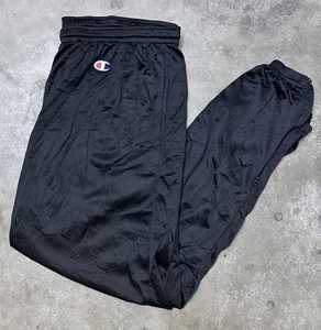Pantalones Champion Vintage Para Hombre Grandes Pista Viento Malla Forrados Cremallera Lateral Años 90 Y2K Negros - Imagen 1 de 5