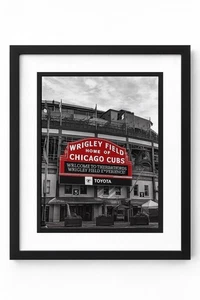 Chicago Cubs Wrigley Field Framed Photograph. 16x20Wooden Frame (11x14 Mat) - Picture 1 of 1