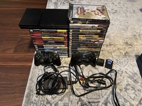 Playstation 2 Game Console Lot Both CIB And Loose Used PS2 Slim Controllers