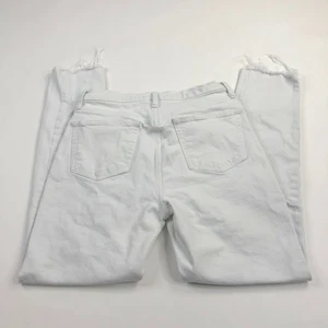 Pantalones de mezclilla blancos desgastados Free People rasgados botón mosca 28 (ajuste 28W 28L) - Imagen 1 de 9