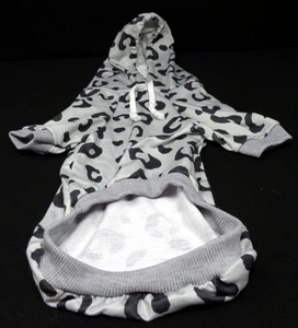 Gray Leopard Print Dog Hoodie (XL) - Picture 1 of 3