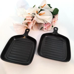 2er Set ♡ 6" Matt Schwarz Quadratisch Keramik Backform Grillplatte - Ofen oder Luftfrier - Bild 1 von 8