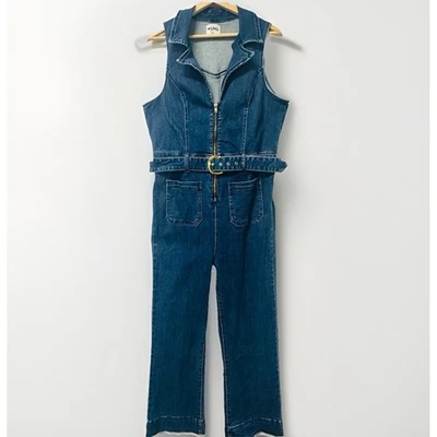 Mono vaquero Show Me Your Mumu con cinturón sin mangas pierna acampanada XXL Jacksonville Foto 1 de 4