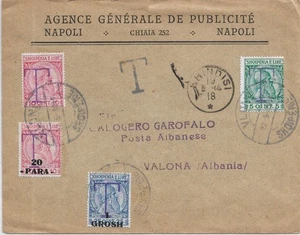 1919 Napoli, Italy via Brindisi to Valona, Albania Albanian Postage Dues (65795) - Picture 1 of 2