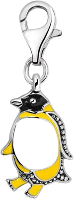 Quiges Charms Anhänger Mehrfarbiger Emaille Pinguin Versilbert Damen Schmuck für - Bild 1 von 4