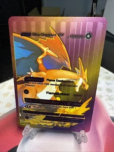 Ultra Charizard GX Rainbow Foil Hp150000 Fan Art Karte FlameThrower💥💥💥💥 - Bild 1 von 2