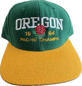 Gorra OREGON DUCKS 1994 Pac 10 Champs Rose Bowl verde amarilla Snapback rara nueva con etiquetas - Imagen 1 de 11