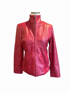 Chaqueta Nine West Separates Mujer S Pequeña Roja G III Ropa Cuero Cremallera Completa Foto 1 de 4