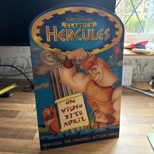 Disney store Hercules counter card display standee Video Shop VHS ORIGINAL - Picture 1 of 12