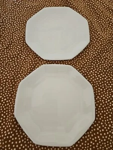 Arcoroc Vintage Frankreich Oktime Weiß Achteck Salatteller 7,5" 2er Set - Bild 1 von 4