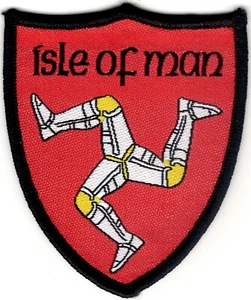 Isle of Man Woven Badge Patch 64mmx78mm Shield - Picture 1 of 1
