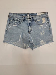 Rag & Bone Jean Shorts  Womens Sz 28 Low Rise Dre Cut Off  Distressed Light Wash - Picture 1 of 7