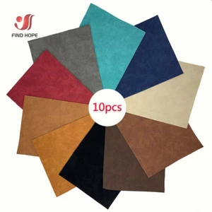 10pcs Bundle Soft Faux Suede PU Leather Synthetic Fabric DIY Sewing Making A5 - Picture 1 of 10