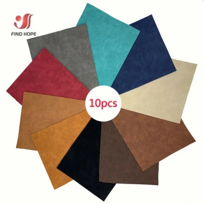 10pcs Bundle Soft Faux Suede PU Leather Synthetic Fabric DIY Sewing Making A5 - Image 1 of 4