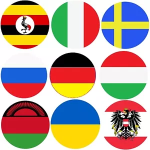 2 RUNDE FLAGGEN FAHNEN LÄNDER RUND 3,5 cm AUTOAUFKLEBER STICKER HANDY 35mm NEU ! - Bild 1 von 26