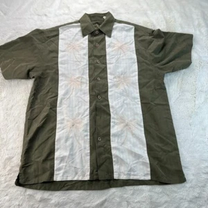 Bamboo Cay Mens Small Green / Beige Palm Tree Short Sleeve Shirt - Picture 1 of 11