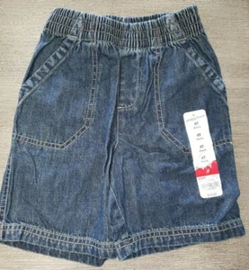 JUMPING BEANS boys dark blue DENIM PULL ON SHORTS 4T elastic waist 15.00 MSRP @@ - Picture 1 of 2