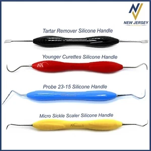 Silikon Griff Zahn Parodontalküretten Sichel Scaler Zahnsteinentferner Plaque - Bild 1 von 6