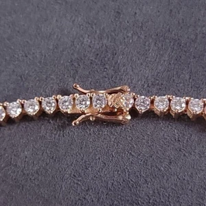 10 Ct Round Cut Simulated Diamond Women's Tennis Bracelet 14K Rose Gold Plated - Picture 1 of 4