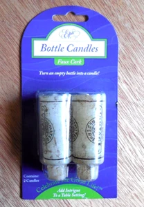 NEW/SEALED Package of 2 EPIC Faux Cork "Wine Bottle Candles" - Picture 1 of 3