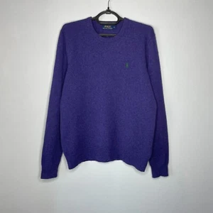 Polo Ralph Lauren Mens Violet Knitted Lambswool Pullover Sweater Size L - Picture 1 of 6